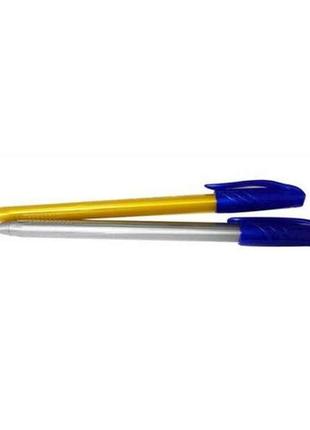 Ручка масляна Синій металік тригран корпус ТМ BUROMAX