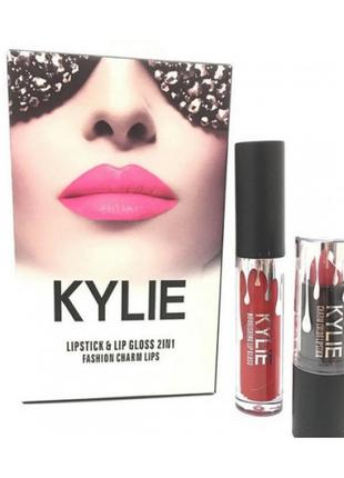 Набор помада + блеск Kylie Lipstick Lip Gloss 2 in 1
