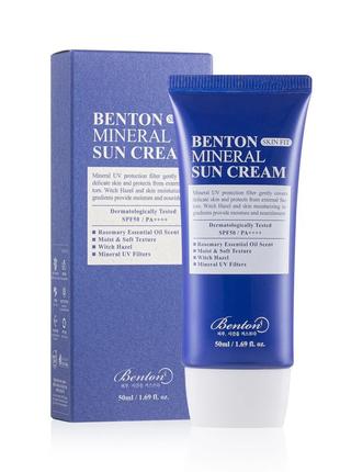 Сонцезахисний крем на мінеральній основі Benton Skin Fit SPF50...