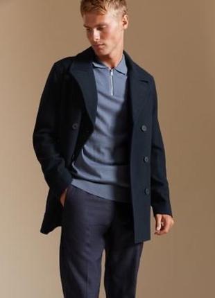 Нове чоловіче шерстяне пальто полупальто 50% шерсть вовна с