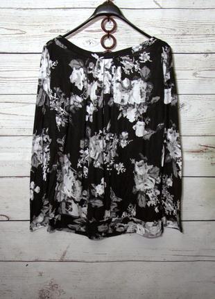 Красивая женская кофта блуза в цветочный принт из вискозы uk20