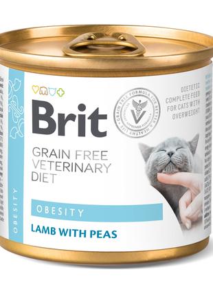 Лечебный влажный корм Brit VetDiets для котов при ожирении и и...