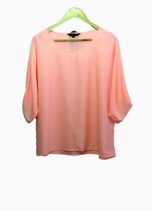 Glassons/шикарная шифоновая блуза коралового цвета uk14