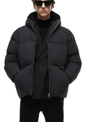 Пуховик zara із капюшоном спеціальна колекція origing.