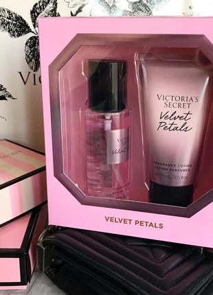 Подарунковий набір victoria’s secret duo set gift box velvet p...