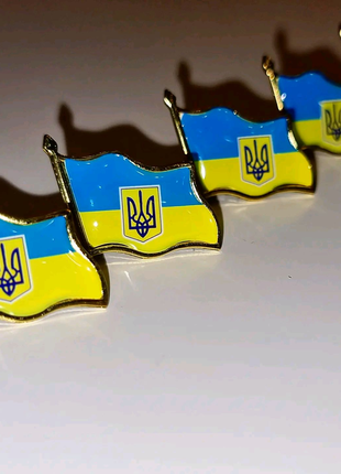 Пін прапор України і герб, пин, значок для одягу, подарунок