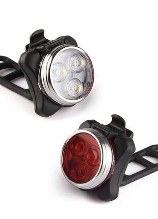 Комплект перезаряжаемых велосипедных фонарей Ascher USB