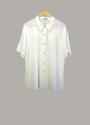 Rose/элегантная шифоновая блуза бело-молочного цвета большого ...