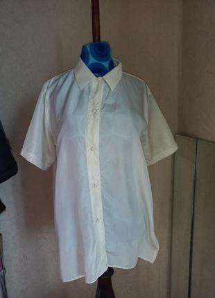 Шелковая винтажная блуза, рубашка цвета айвори