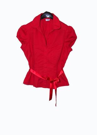Стильная красная женская рубашка/блуза