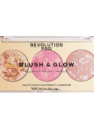 Палетка для макіяжу обличчя Revolution Pro Blush & Glow Palett...