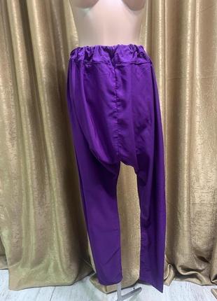 Лёгкие летние широкие брюки фиолетового цвета марсала размер  a m