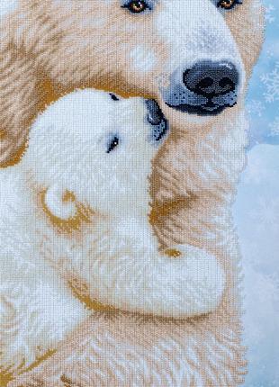 Набор для вышивки бисером "Белые медведи",снег,холод,пара,част...