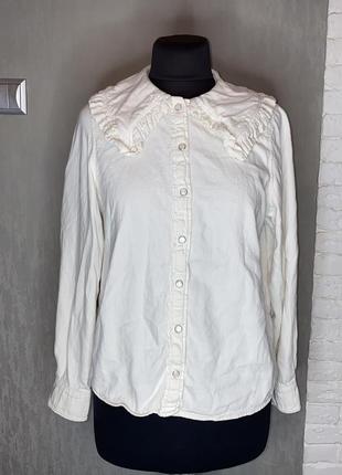 Винтажная хлопковая блуза блузка в ретро-стиле monki, l