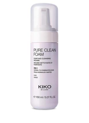Kiko milano pure clean foam миючий і очищаючий мус для обличчя
