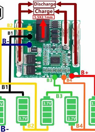 Плата защиты аккумулятора 5S, 18 в, 21 в, 20 А, BMS