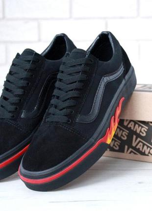 vans old skool black fire