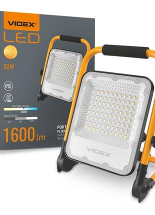 LED прожектор аккумуляторный PREMIUM VIDEX F2A 50W 5000K