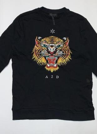 Свитшот, толстовка ashes to dust men's gray pullover tiger swe...