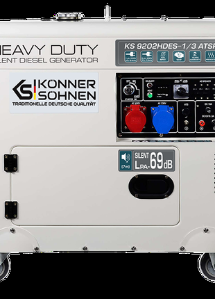 Дизельний генератор KS 9202HDES-1/3 ATSR 7,0 кВт 220В/380В