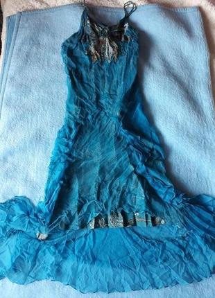 Невероятное шелковое платье на вискозной атласной подкладке, д...
