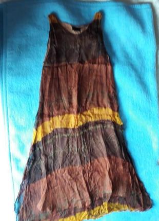 Шелковое платье на вискозной подкладке, туника