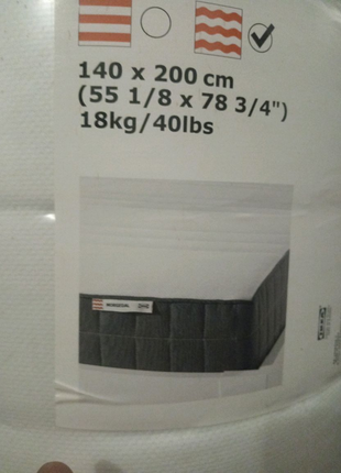 Набор IKEA: матрац Morgedal (1,40#2,00) + подушка Rosenskarm