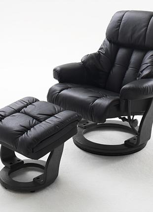 Крісло Relax Calgar Chair Black для відпочинку з підставкою