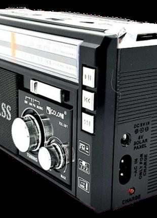 Радиоприемник аккумуляторный и от сети 220В радио, USB+SD, Blu...