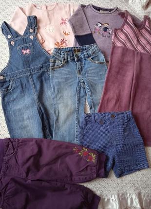 Пакет одежды для девочки 1-2 года свитшот комбинезон джинсовый...