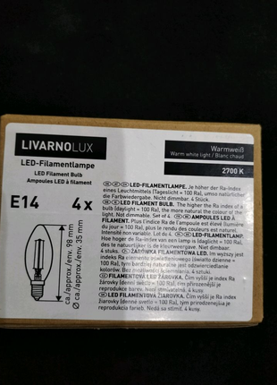LED лампы Е14 фирма LIVARNO 4шт.