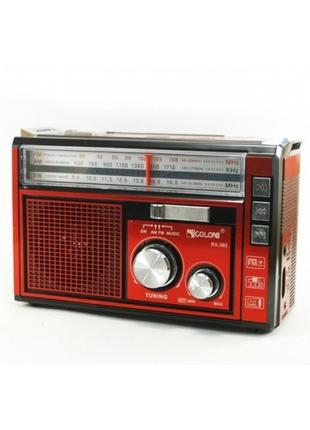 Радіоприймач — радіо GOLON RX-382 USB+SD Червоний