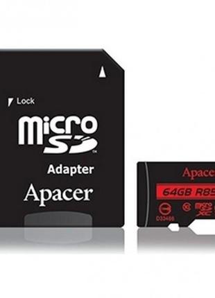 Картка пам'яті Apacer microSD 64 GB UHS-I U1+ адаптер (R85MB/s...