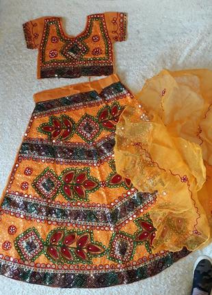 Индийский сари, карнавальный костюм царапки, восточный наряд, ...