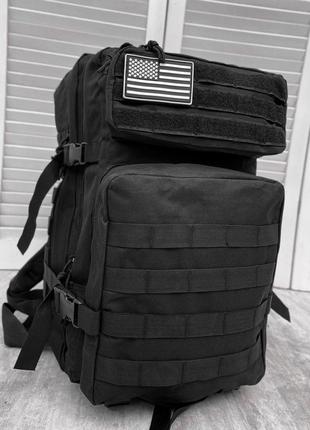 Тактический штурмовой рюкзак на 45 литров черный USA Военный п...