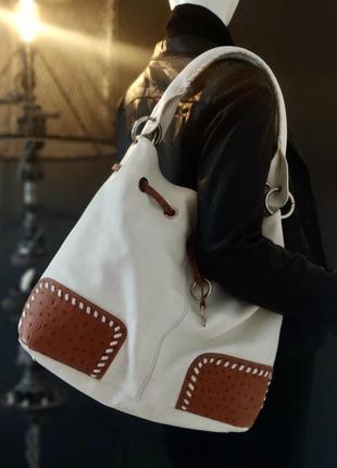 (571) genuine leather. большая сумка из натуральной кожи.