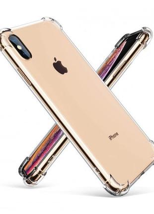 Противоударный прозрачный cиликоновый чехол на iphone xs max