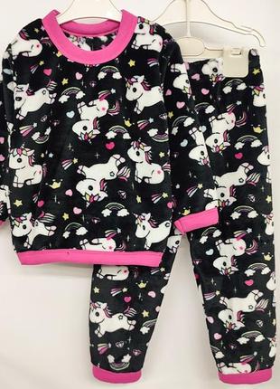 Махровая пижама для девочки, размер 110-116