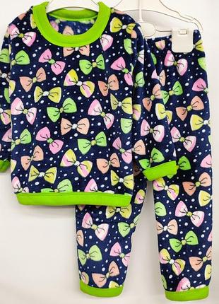 Махровая пижама для девочки, размер 110-116