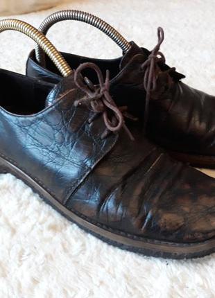 Кожаные ретро туфли из крокодиловой кожи на настоящую каучуков...