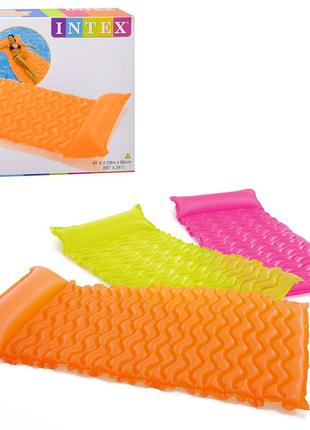 Надувний матрац для плавання Intex 58807 з подушкою