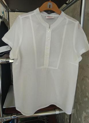 Тончайшая белая блуза для девочки 8-11 лет