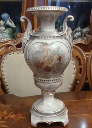 Шикарная антикварная ваза путти - ангелы фарфор германия