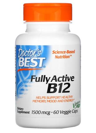 Doctor´s Best, активний вітамін B12, 1500 мкг, 60 капсул