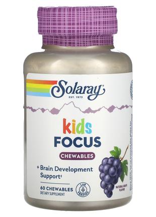 Solaray, Focus For Children концентрація уваги , память 60 шт