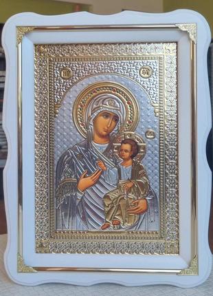 Ікона Божої Матері Іверська під срібло 37*27см