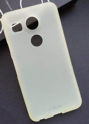 Чехол накладка для LG Nexus 5x силиконовый матовый белый