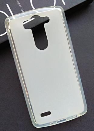 Чехол для LG G3s d724 / d722 силиконовая накладка матовая белая