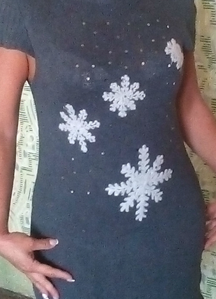 Теплая туника, платье снежинки