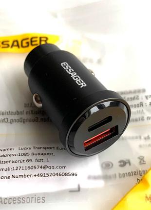 Зарядний пристрій ESSAGER ES-CC07 30W USB+Type-C